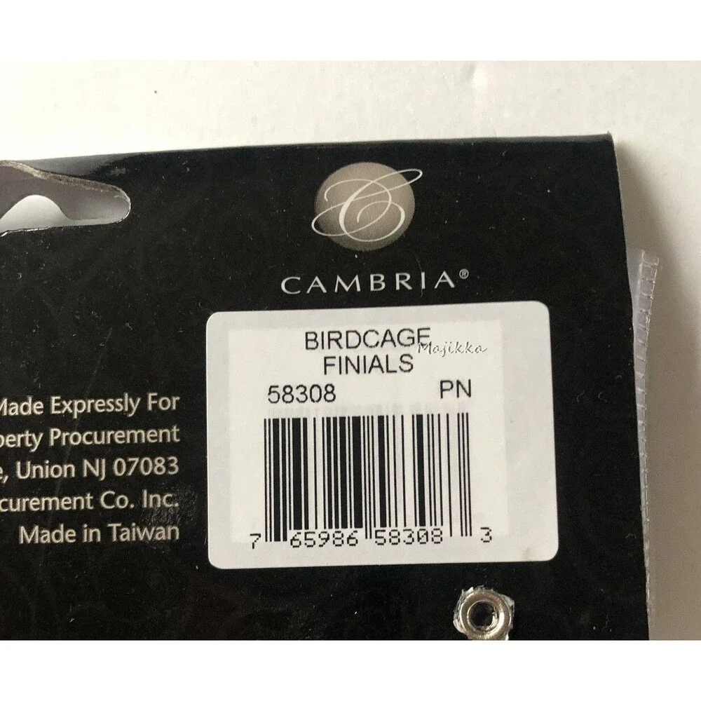 Cambria Premier Finials Set of 2 Birdcage Polished Nickel 4